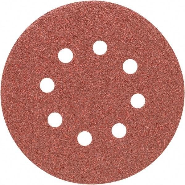 Porter-Cable - 5" Diam, 100 Grit Aluminum Oxide Adhesive PSA Disc - Fine Grade, Tan, C Weighted Backing, Flexible, 13,000 Max RPM - Makers Industrial Supply