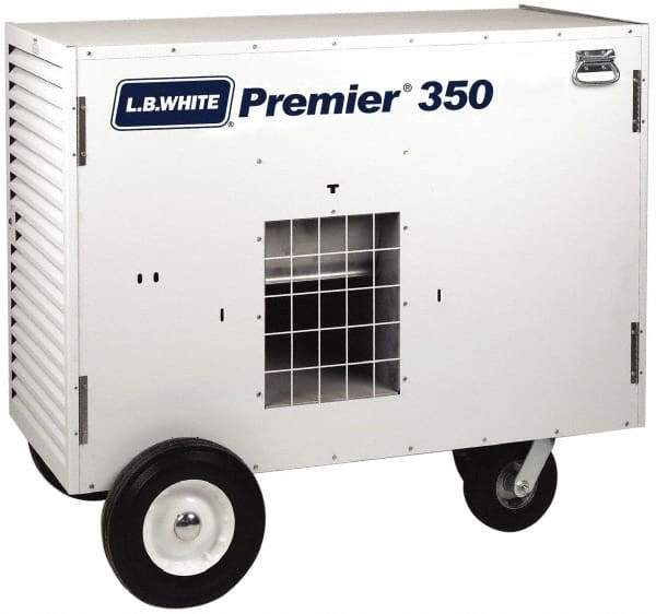 LB White - 350,000 BTU Rating, Two Stage Ductable Unit Heater - 9,000 Sq Ft Max Heating Area, 500 Gal Tank Capacity, Fuel with Propane - Makers Industrial Supply