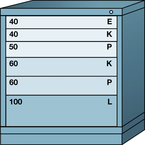 Bench-Standard Cabinet - 6 Drawers - 30 x 28-1/4 x 33-1/4" - Single Drawer Access - Makers Industrial Supply