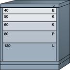 Bench-Standard Cabinet - 5 Drawers 30 x 28-1/4 x 33-1/4" - Single Drawer Access - Makers Industrial Supply