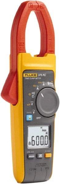 Fluke - 375 FC, CAT IV, CAT III, Digital True RMS Clamp Meter with 1.3386" Clamp On Jaws - 1000 VAC/VDC, 999.9 AC/DC Amps, Measures Voltage, Capacitance, Current, Frequency, mVDC, Resistance - Makers Industrial Supply