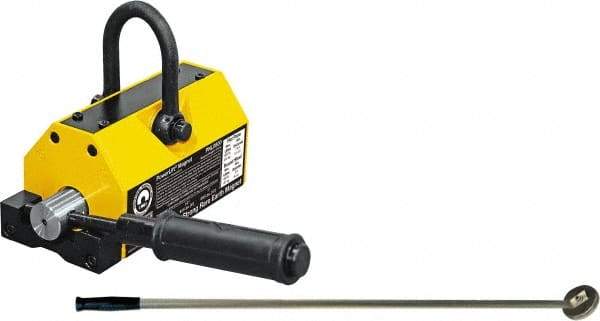 Mag-Mate - 800 Lb Load Capacity, Magnetic Lifter - 8-7/8" High x 3-5/8" Wide, 3" Head/Holder Diam, 2 Poles, For Use with Flat & Round Ferrous Metal - Makers Industrial Supply