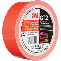 3M - 50m x 48mm x 11 mil Fluorescent Orange Cotton Cloth Gaffers Tape - Makers Industrial Supply