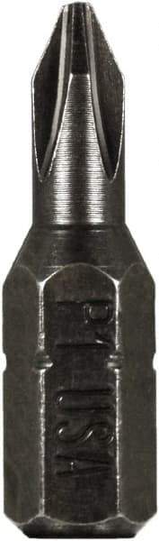 Montana - #1 Phillips Screwdriver Bit - 1/4" Hex Drive, 1" OAL - Makers Industrial Supply