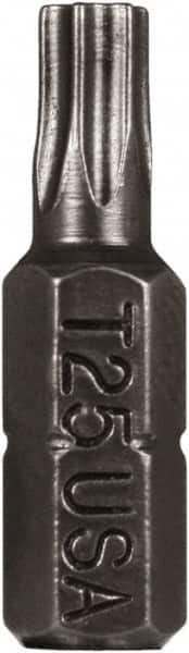 Montana - T25 Torx Bit - 1/4" Hex Drive, 1" OAL - Makers Industrial Supply