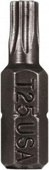 Montana - T25 Torx Bit - 1/4" Hex Drive, 1" OAL - Makers Industrial Supply