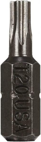 Montana - T20 Torx Bit - 1/4" Hex Drive, 1" OAL - Makers Industrial Supply