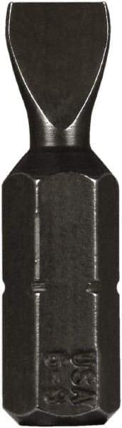 Montana - 1/4" Slotted Screwdriver Bit - 1/4" Hex Drive, 1" OAL - Makers Industrial Supply