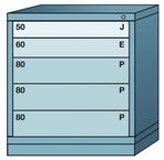 32.25 x 28.25 x 30'' (5 Drawers) - Pre-Engineered Modular Drawer Cabinet Bench Height (104 Compartments) - Makers Industrial Supply