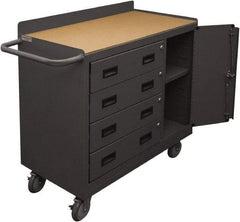 Durham - 1,200 Lb Capacity, 18" Wide x 36" Long x 39-3/4" High Mobile Cart - 1 Door, 4 Drawer, 1 Shelf, Steel, 2 Rigid/2 Swivel Casters - Makers Industrial Supply