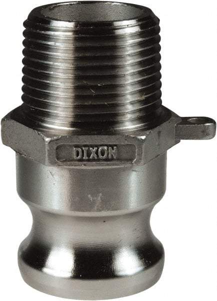 Dixon Valve & Coupling - 4" Stainless Steel Cam & Groove Suction & Discharge Hose Male Adapter Male NPT Thread - Part F, 4" Thread, 100 Max psi - Makers Industrial Supply