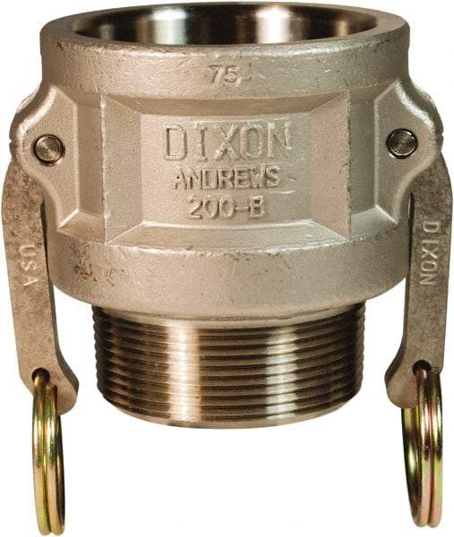 Dixon Valve & Coupling - 6" Stainless Steel Cam & Groove Suction & Discharge Hose Female Coupler Male NPT Thread - Part B, 6" Thread, 75 Max psi - Makers Industrial Supply