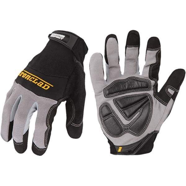 ironCLAD - Size 2XL (11) Synthetic Leather Work Gloves - For Mechanic's & Lifting, Uncoated, Hook & Loop Cuff, Full Fingered, Black, Paired - Makers Industrial Supply