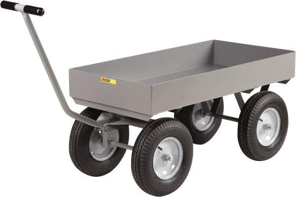 Little Giant - 3,000 Lb Capacity Steel Wagon Truck - Steel Deck, 24" OAW, 48" Platform Length x 18-1/2" Platform Height, Pneumatic Casters - Makers Industrial Supply