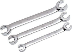 Crescent - 3 Piece, 3/8" x 7/16" to 5/8" x 11/16", Flare Nut Wrench Set - Inch Measurement Standard, Full Polish Chrome Finish - Makers Industrial Supply