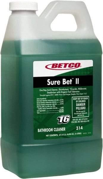 Betco - 2 L Jug Foam Bathroom Cleaner - Citrus Scent, Disinfectant, Soap Scum Remover - Makers Industrial Supply