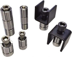 Mitee-Bite - 0.375 to 0.02" Expansion Diam, 950 Lb Holding Force, 8-32 Mounting Screw, Stainless Steel ID Expansion Clamp - 3/8" Flange Diam, 3/8" Flange Thickness, 3/8" Mount Hole Diam, 1 Mount Hole, 3/4" Overall Height - Makers Industrial Supply