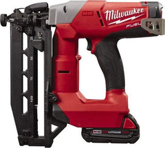 Milwaukee Tool - Cordless Finish Nailer Kit - 16 Gauge Nail Diam, 3/4 to 2-1/2" Long Nail, Lithium-Ion Batteries Included - Makers Industrial Supply