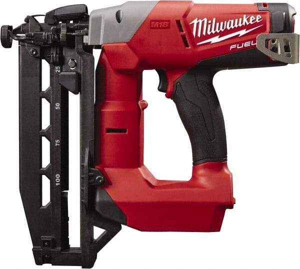 Milwaukee Tool - Cordless Finish Nailer - 16 Gauge Nail Diam, 3/4 to 2-1/2" Long Nail, Batteries Not Included - Makers Industrial Supply