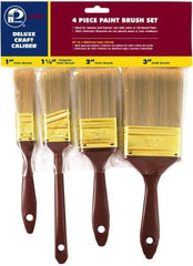 Premier Paint Roller - 1, 1-1/2, 2 & 3" Flat Polyester General Purpose Paint Brush Set - 2, 2-1/4, 2-3/4 & 2-7/8" Bristle Length, 4, 5, 6 & 6-1/2" Plastic Beavertail Handle - Makers Industrial Supply