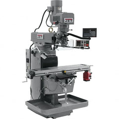 Jet - 10" Table Width x 50" Table Length, Electronic Variable Speed Control, 3 Phase Knee Milling Machine - 3 hp - Makers Industrial Supply