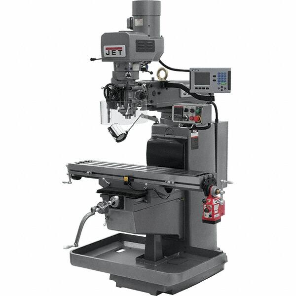 Jet - 10" Table Width x 50" Table Length, Electronic Variable Speed Control, 3 Phase Knee Milling Machine - 3 hp - Makers Industrial Supply