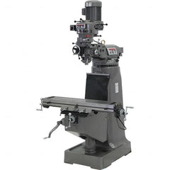 Jet - 9" Table Width x 42" Table Length, Step Pulley Control, 1 Phase Knee Milling Machine - 3 hp - Makers Industrial Supply