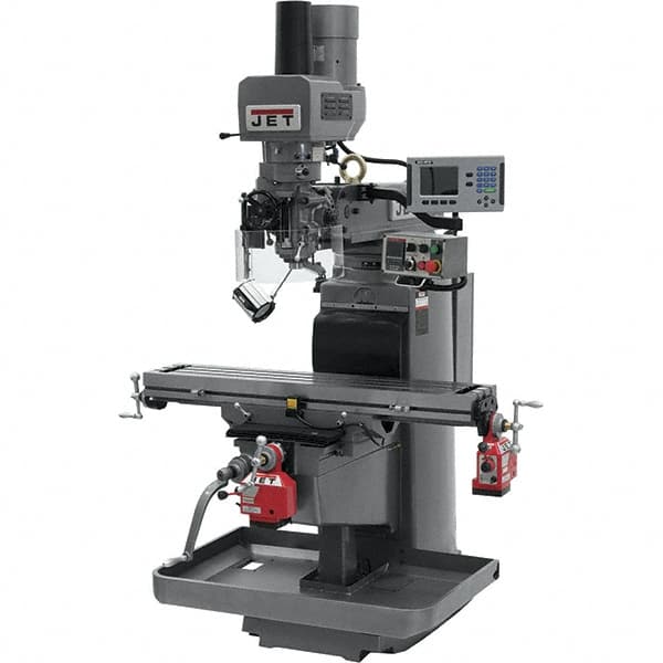 Jet - 10" Table Width x 50" Table Length, Electronic Variable Speed Control, 3 Phase Knee Milling Machine - 3 hp - Makers Industrial Supply