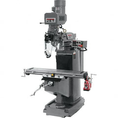 Jet - 9" Table Width x 49" Table Length, Electronic Variable Speed Control, 3 Phase Knee Milling Machine - 3 hp - Makers Industrial Supply