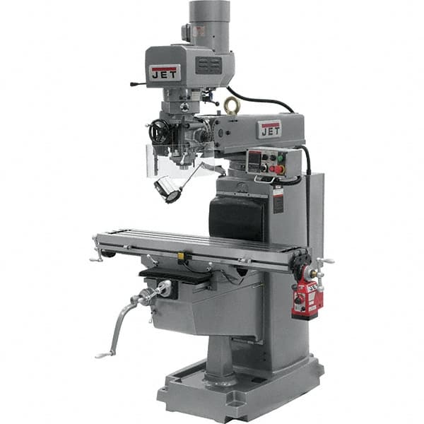 Jet - 10" Table Width x 50" Table Length, Electronic Variable Speed Control, 3 Phase Knee Milling Machine - 3 hp - Makers Industrial Supply