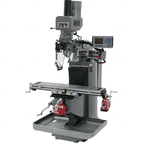 Jet - 9" Table Width x 49" Table Length, Electronic Variable Speed Control, 3 Phase Knee Milling Machine - 3 hp - Makers Industrial Supply