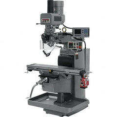 Jet - 10" Table Width x 50" Table Length, Electronic Variable Speed Control, 3 Phase Knee Milling Machine - 3 hp - Makers Industrial Supply