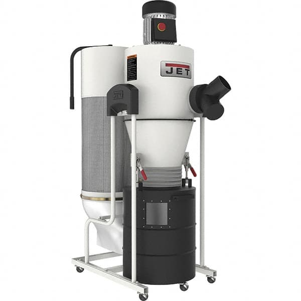 Jet - 1µm, 115 Volt Portable Dust Collector - 22" Long x 47" Deep x 67-9/16" High, 4" Connection Diam, 6,396' per min Air Flow - Makers Industrial Supply