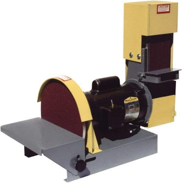 Kalamazoo - 36" Long x 4" Wide Belt, 10" Diam, Combination Sanding Machine - 1/2 hp, Single Phase - Makers Industrial Supply