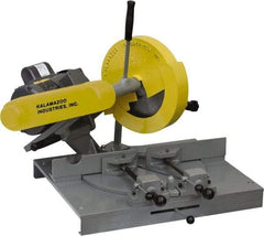 Kalamazoo - 10" Blade Diam, 5/8" Arbor Hole, Miter Chop & Cutoff Saw - 3,450 RPM, 3 hp, 220/440 Volts, 1 or 3 Phase - Makers Industrial Supply