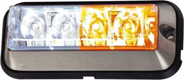 Buyers Products - Variable Flash Rate, Surface Mount Emergency Strobe Light Assembly - Powered by 12 to 24 Volts, Amber & Clear - Makers Industrial Supply