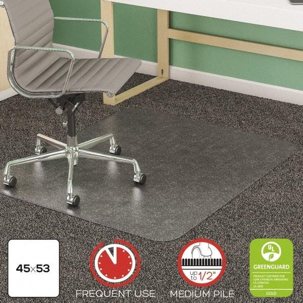 Deflect-o - 53" Long x 45" Wide, Chair Mat - Rectangular, Beveled Edge Style - Makers Industrial Supply