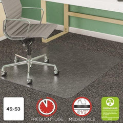 Deflect-o - 53" Long x 45" Wide, Chair Mat - Rectangular, Beveled Edge Style - Makers Industrial Supply