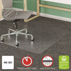 Deflect-o - 60" Long x 46" Wide, Chair Mat - Rectangular, Beveled Edge Style - Makers Industrial Supply