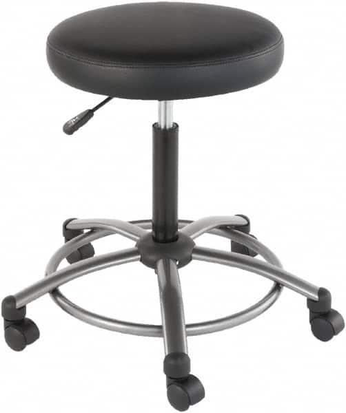 ALERA - 24-3/8 Inch Wide x 24-3/8 Inch Deep x 29-1/2 Inch High, Swivel Base, Utility Stool - Antimicrobial Seat, Black - Makers Industrial Supply