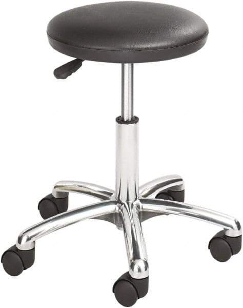 Safco - 19 Inch Wide x 19-1/4 Inch Deep x 21 Inch High, Swivel Base, Lab Stool - Vinyl Seat, Black - Makers Industrial Supply