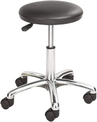 Safco - 19 Inch Wide x 19-1/4 Inch Deep x 21 Inch High, Swivel Base, Lab Stool - Vinyl Seat, Black - Makers Industrial Supply