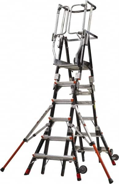 Little Giant Ladder - 6 Steps, 10' 7"' High, Type IAA Rating, Fiberglass Step Ladder - 375 Lb Load Capacity, 42" Base Width - Makers Industrial Supply