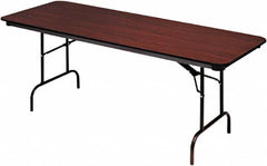 ICEBERG - 30" Long x 96" Wide x 29" High, Folding Table - Mahogany - Makers Industrial Supply