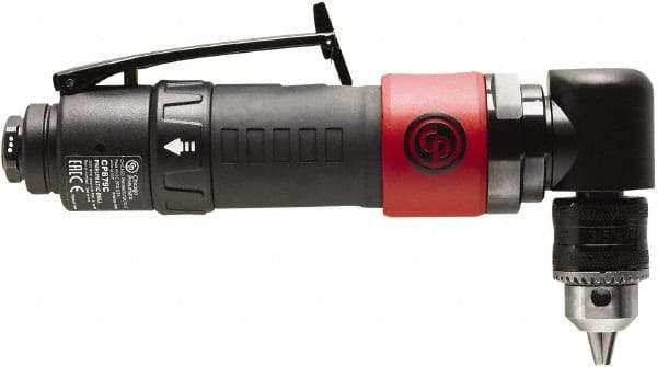 Chicago Pneumatic - 3/8" Reversible Keyed Chuck - Right Angle Handle, 2,000 RPM, 0.3 hp, 90 psi - Makers Industrial Supply