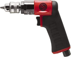 Chicago Pneumatic - 1/4" Keyed Chuck - Pistol Grip Handle, 3,300 RPM, 0.3 hp, 90 psi - Makers Industrial Supply