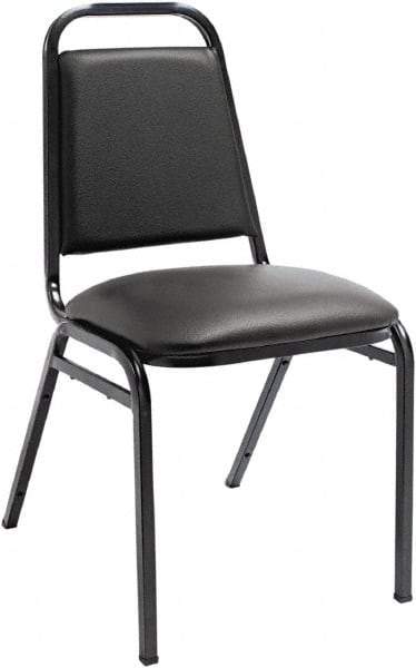 ALERA - Vinyl Black Stacking Chair - Black Frame, 15" Wide x 20-1/2" Deep x 32" High - Makers Industrial Supply