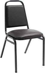 ALERA - Vinyl Black Stacking Chair - Black Frame, 15" Wide x 20-1/2" Deep x 32" High - Makers Industrial Supply