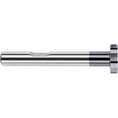 Harvey Tool - 1" Cut Diam, 3/32" Cut Width, 1/2" Shank, Straight-Tooth Woodruff Keyseat Cutter - Exact Industrial Supply