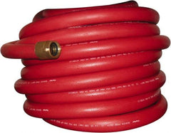 Dixon Valve & Coupling - 3/4" ID, 800 Working psi, Red EPDM Fire Hose - Male x Female NST (NH) Ends, 100' Long, 2,400 Burst psi - Makers Industrial Supply